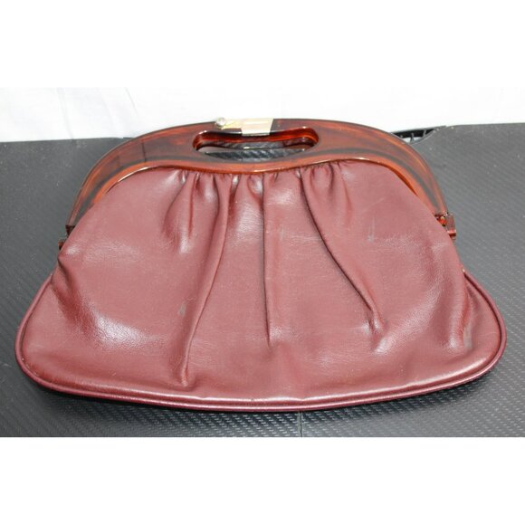 Vintage Leather Purse With Plastic Handle - Picture 1 of 7